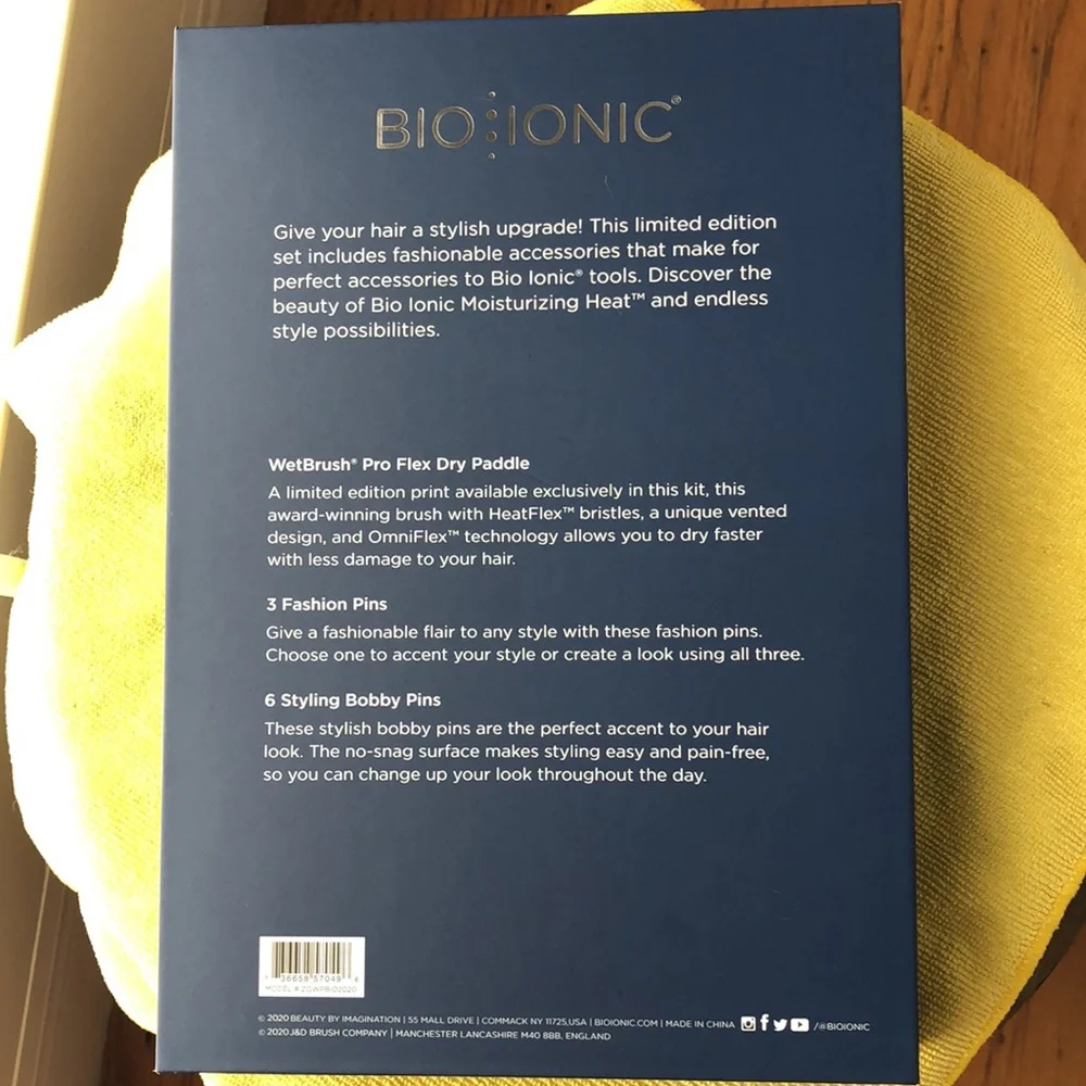 Bio Ionic Limited edition midnight floral kit, brush with fashion pins